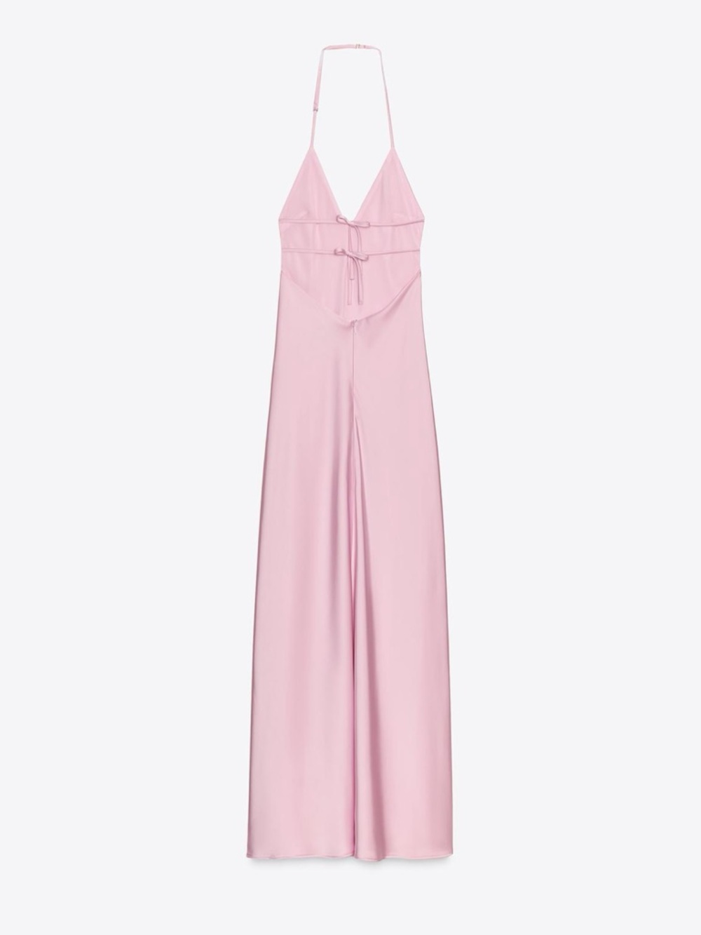 Zara Satin Pink Slip Maxi Dress - Picture 5 of 9